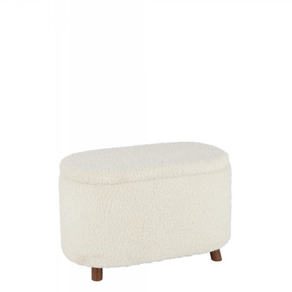 Pouf coffre de rangement Teddy blanc