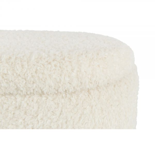 Pouf coffre de rangement Teddy blanc