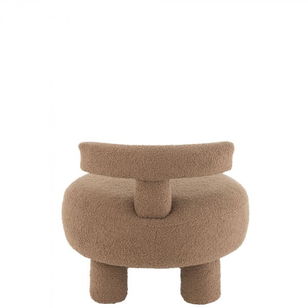 Pouf rond avec dossier Velours marron