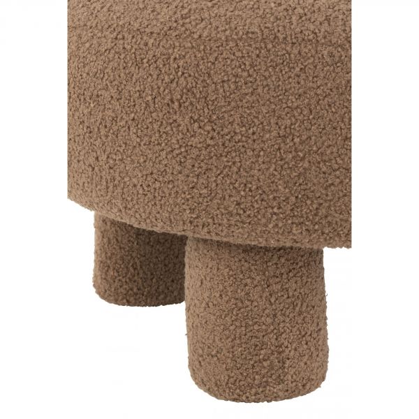 Pouf rond avec dossier Velours marron