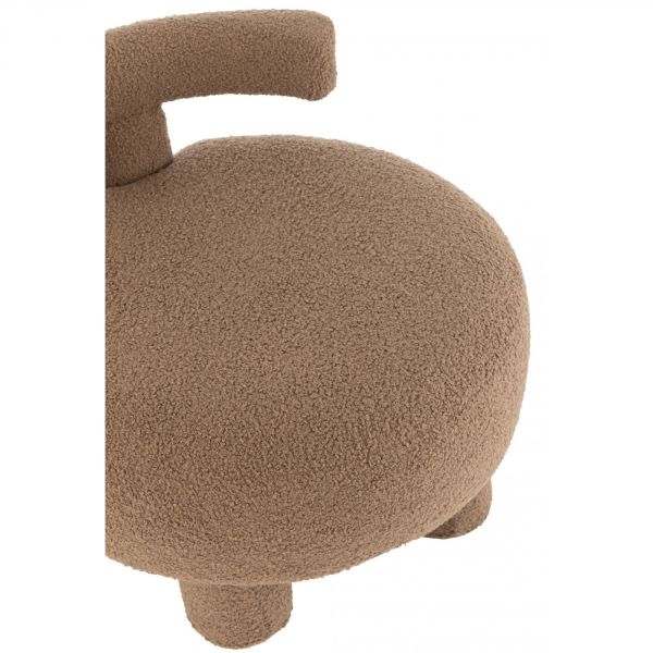 Pouf rond avec dossier Velours marron