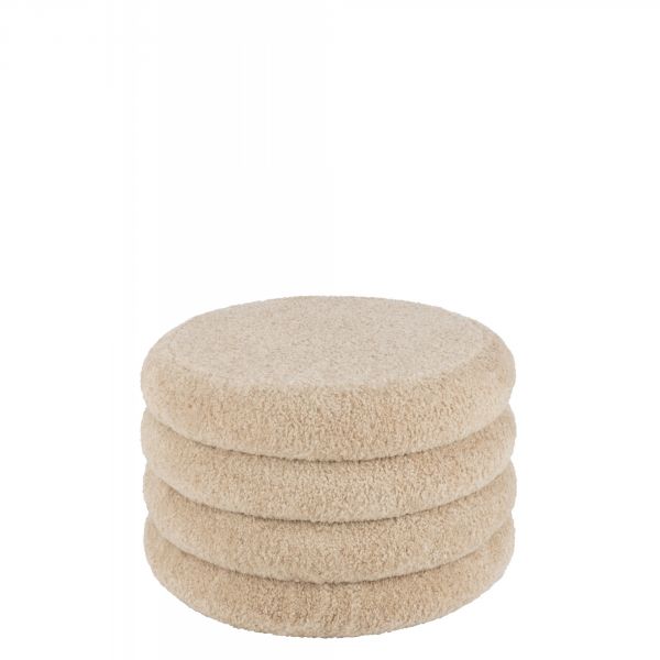 Pouf rond Teddy Beige