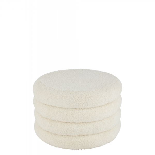 Pouf rond Teddy Blanc