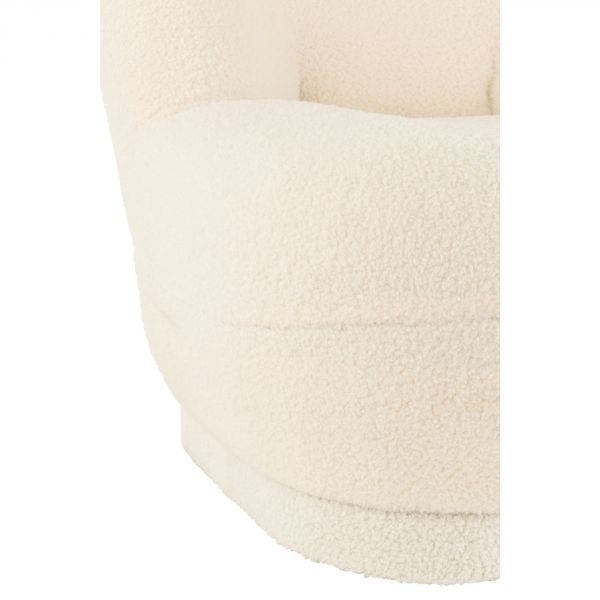 Fauteuil Teddy Bouclé blanc