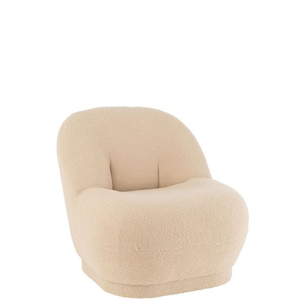 Fauteuil Teddy Velours beige