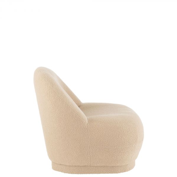 Fauteuil Teddy Velours beige