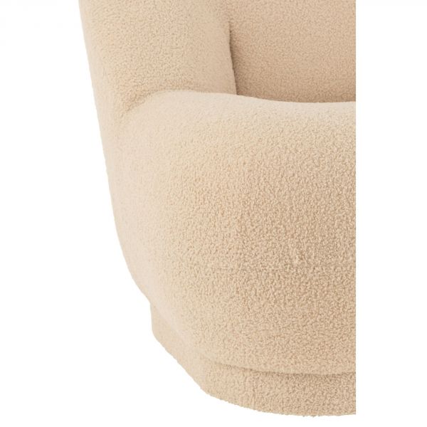 Fauteuil Teddy Velours beige