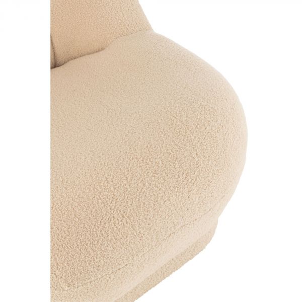 Fauteuil Teddy Velours beige