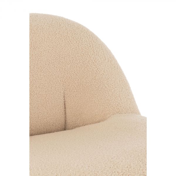 Fauteuil Teddy Velours beige