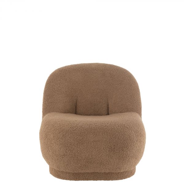 Fauteuil Teddy Velours marron