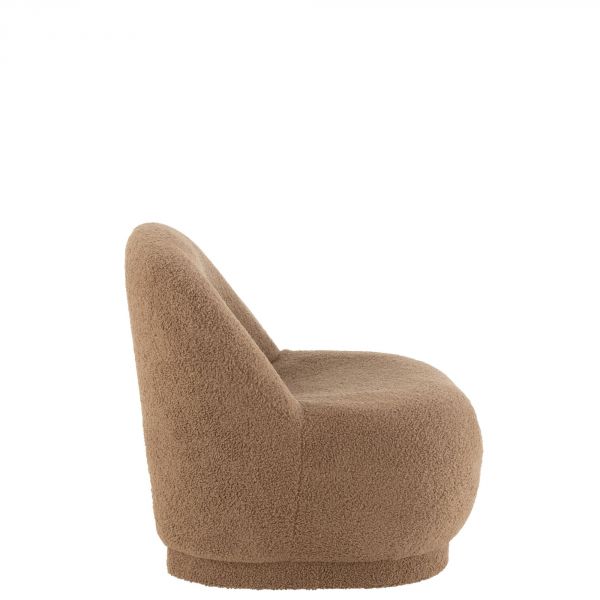 Fauteuil Teddy Velours marron