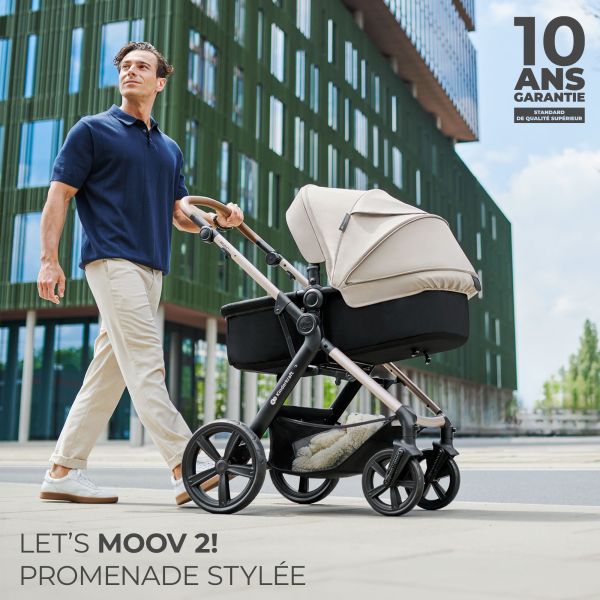 Poussette trio Moov² Air Wheels avec base Moonlight Grey