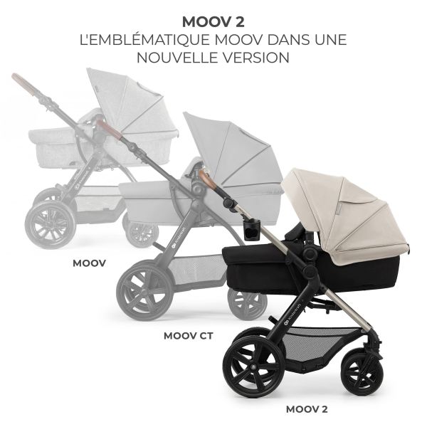 Poussette trio Moov² Eva Wheels avec base Moonlight Grey