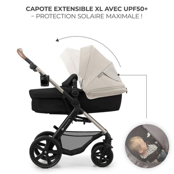 Poussette trio Moov² Eva Wheels avec base Moonlight Grey