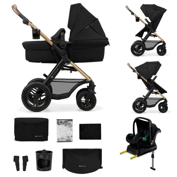 Poussette trio Moov² Air Wheels avec base Pure Black