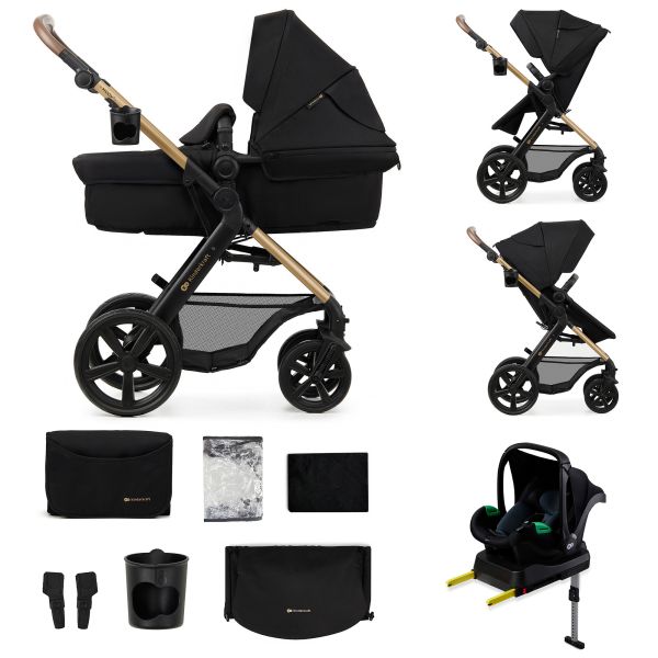 Poussette trio Moov² Eva Wheels avec base Pure Black