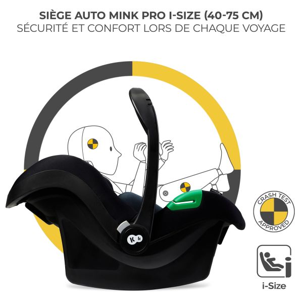 Poussette trio Moov² Eva Wheels avec base Pure Black