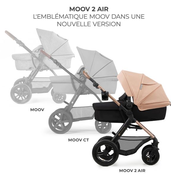 Poussette trio Moov² Air Wheels avec base Sand Beige