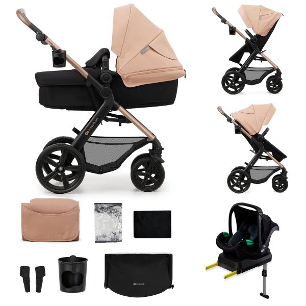 Poussette trio Moov² Eva Wheels avec base Sand Beige