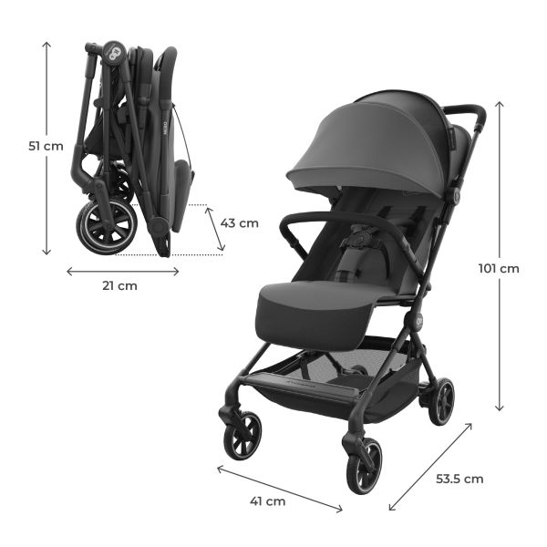 Poussette cabine Nebo Gris