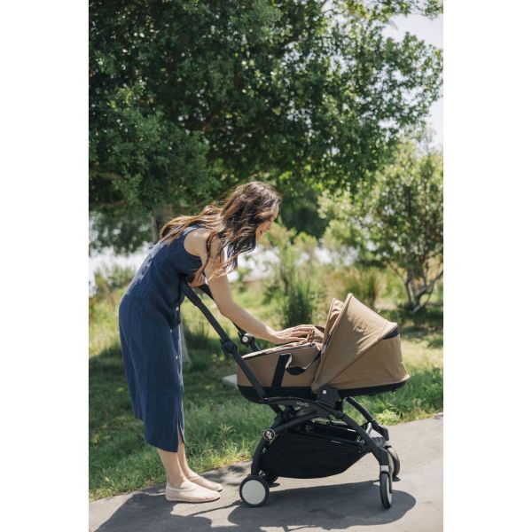 Poussette complète YOYO 3 châssis blanc Pack 0+ et 6+ Taupe