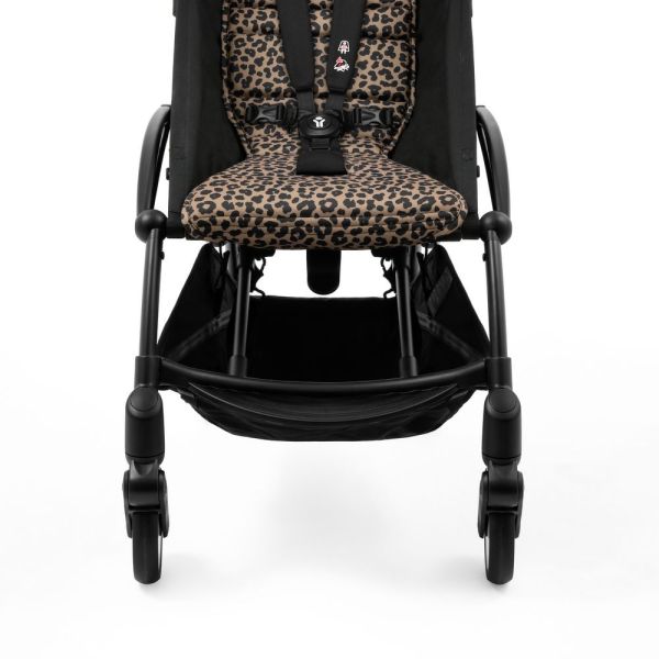 Poussette YOYO 3 châssis blanc Pack 0+ et 6+ Leopard / Noir