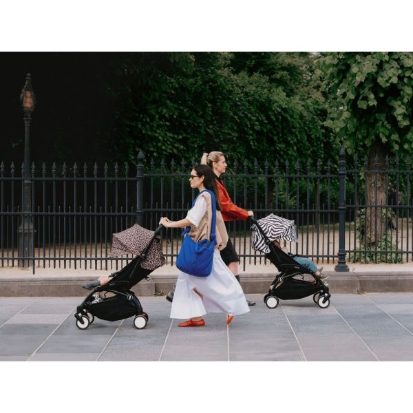 Poussette complète YOYO 3 châssis blanc Pack 0+ et 6+ Leopard / Noir