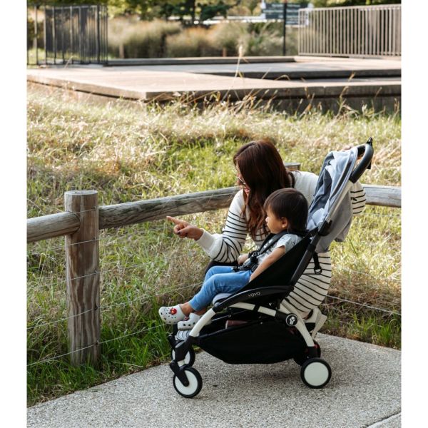 Poussette complète YOYO 3 châssis blanc Pack 0+ et 6+ Stone