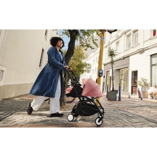 Poussette complète YOYO 3 châssis noir Pack 0+ et 6+ Ginger