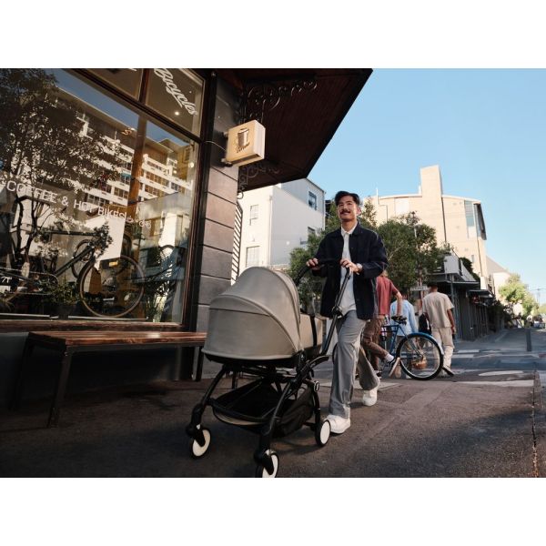 Poussette complète YOYO 3 châssis noir Pack 0+ et 6+ Stone