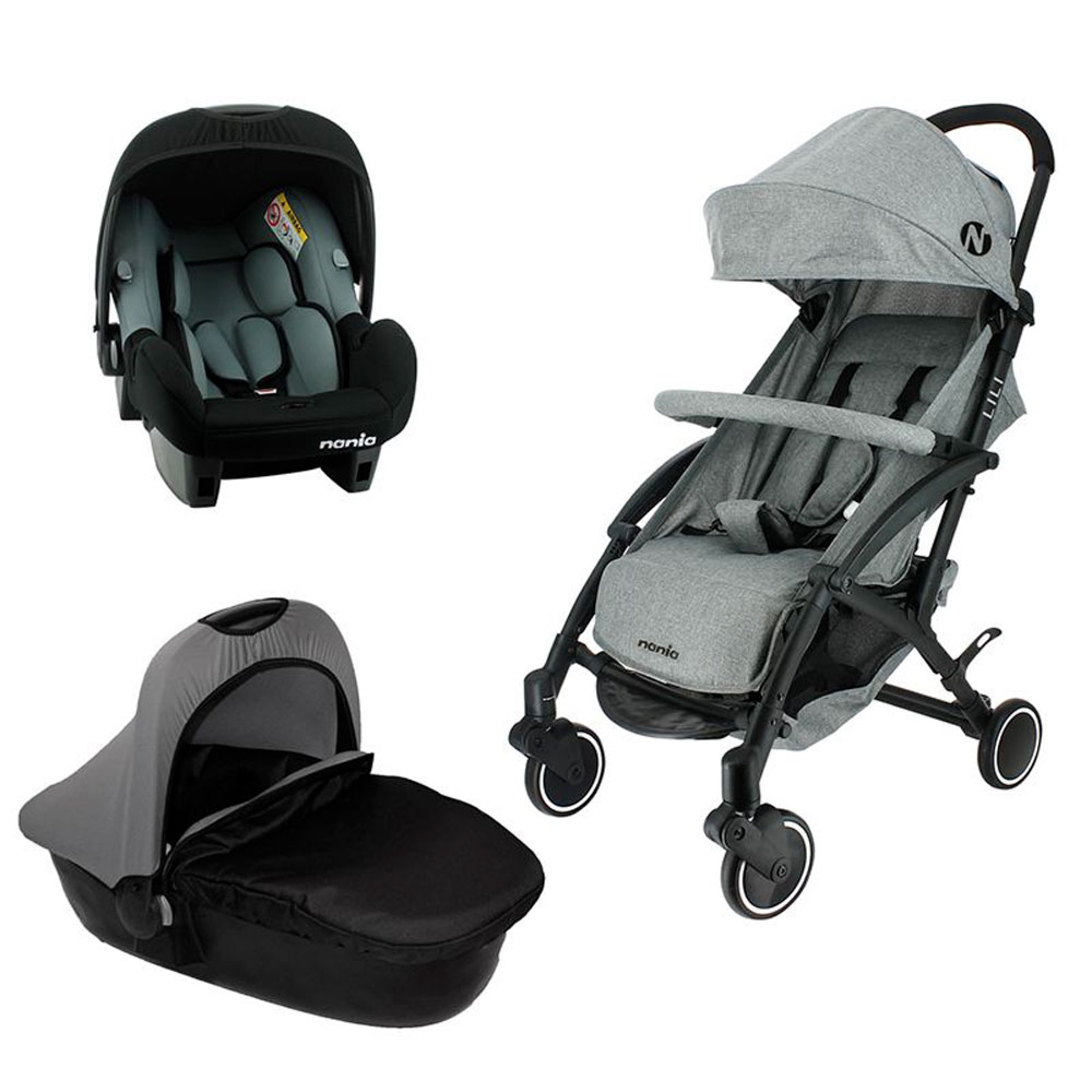 Poussette combinée trio 3 en 1 - siège auto 0m – nacelle – jusqu'à