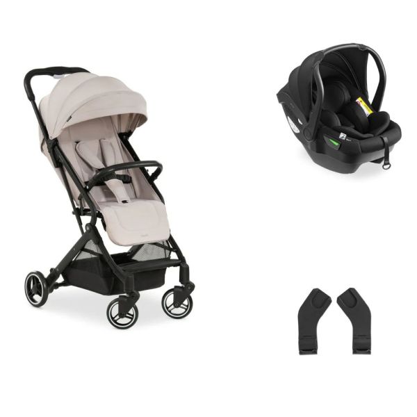 Pack Duo Poussette compacte Travel N Care Beige + Siège auto Drive N Care avec adaptateurs