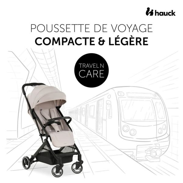 Pack Duo Poussette compacte Travel N Care Beige + Siège auto Drive N Care avec adaptateurs
