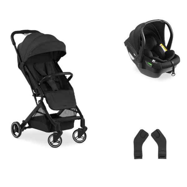 Pack Duo Poussette compacte Travel N Care Black + Siège auto Drive N Care avec adaptateurs