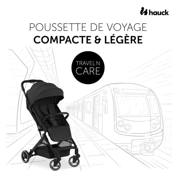 Pack Duo Poussette compacte Travel N Care Black + Siège auto Drive N Care avec adaptateurs
