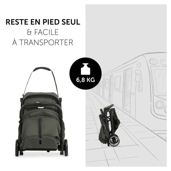Pack Duo Poussette compacte Travel N Care Olive + Siège auto Drive N Care avec adaptateurs