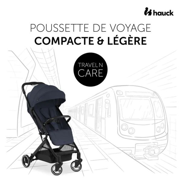 Pack Duo Poussette compacte Travel N Care Navy Blue + Siège auto Drive N Care avec adaptateurs