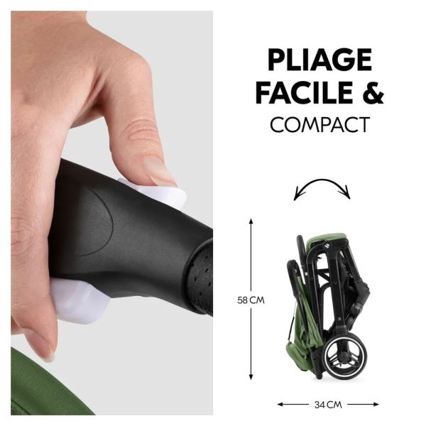 Pack Duo Poussette compacte Travel N Care Green Beige + Siège auto Drive N Care avec adaptateurs