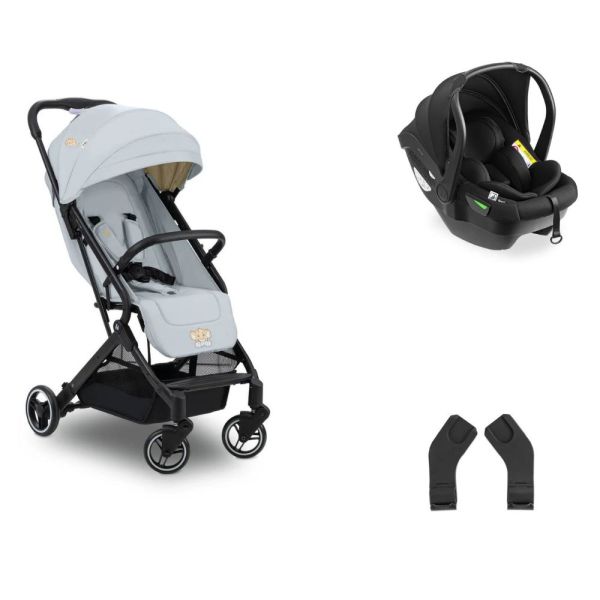 Pack Duo Poussette compacte Travel N Simba Care Beige + Siège auto Drive N Care avec adaptateurs