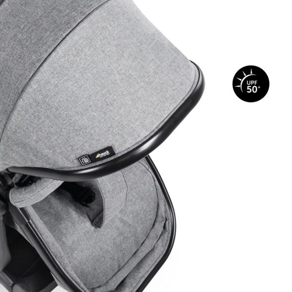 Pack Duo Poussette Double Atlantic Jumeaux Grey+ 1 Siège auto Drive N Care avec adaptateurs