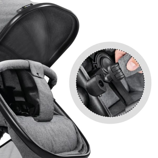 Pack Duo Poussette Double Atlantic Jumeaux Grey+ 1 Siège auto Drive N Care avec adaptateurs