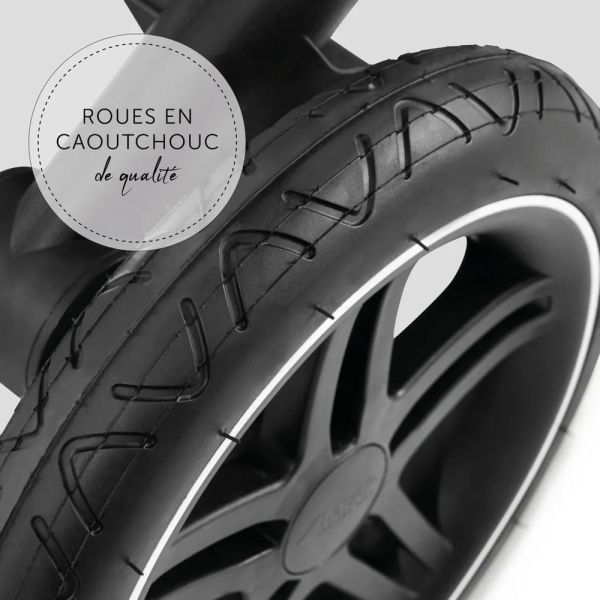 Pack Duo Poussette Double Atlantic Jumeaux Grey+ 1 Siège auto Drive N Care avec adaptateurs