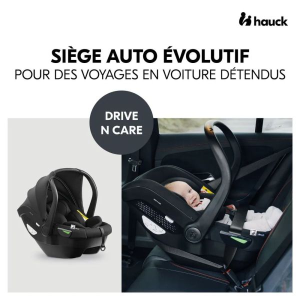 Pack Duo Poussette Double Atlantic Jumeaux Grey+ 1 Siège auto Drive N Care avec adaptateurs + Base Drive