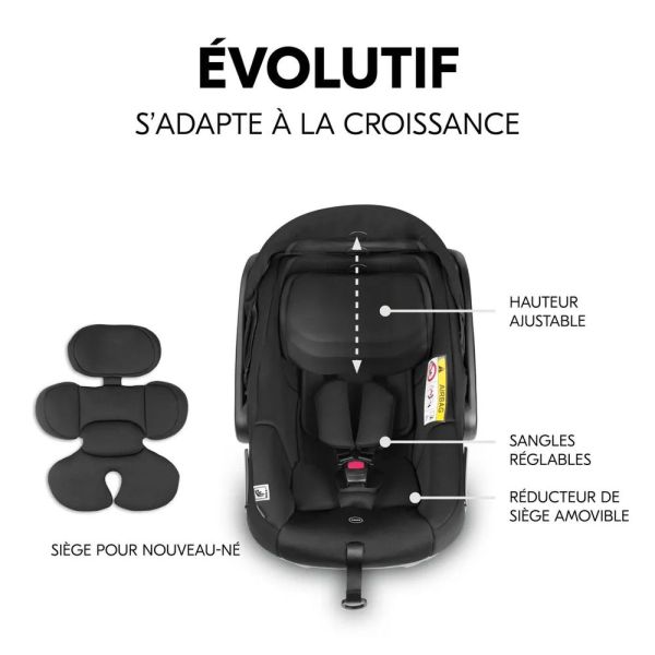 Pack Duo Poussette Double Atlantic Jumeaux Grey+ 1 Siège auto Drive N Care avec adaptateurs + Base Drive