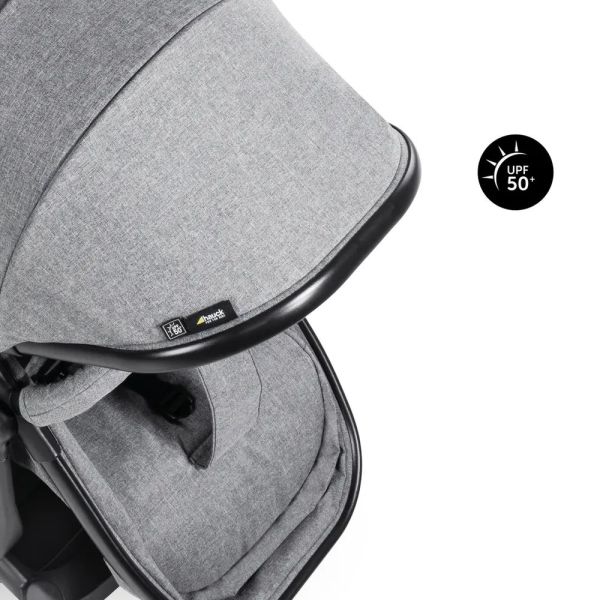 Pack Duo Poussette Double Atlantic Jumeaux Grey+ 2 Sièges auto Drive N Care avec adaptateurs + 2 Bases Drive