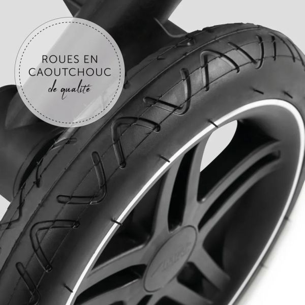 Pack Duo Poussette Double Atlantic Jumeaux Grey+ 2 Sièges auto Drive N Care avec adaptateurs + 2 Bases Drive