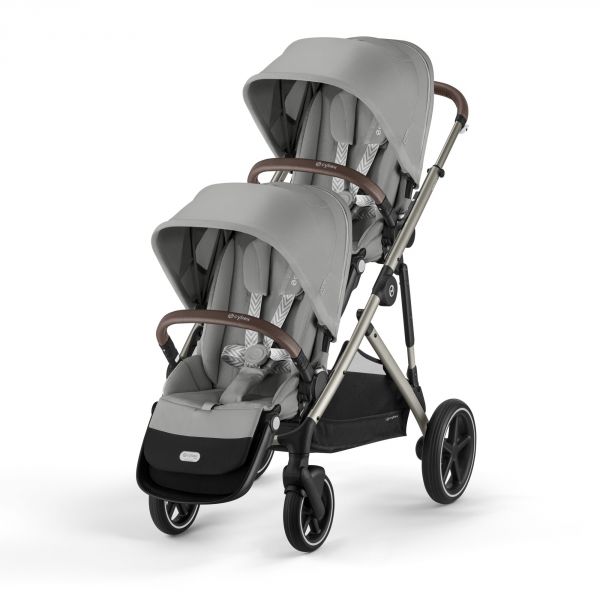 Poussette jumeaux Gazelle S Stone Grey + 2 Sièges auto Cloud T i-Size