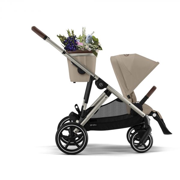 Poussette jumeaux Gazelle S Almond Beige + 2 Sièges auto Cloud T i-Size