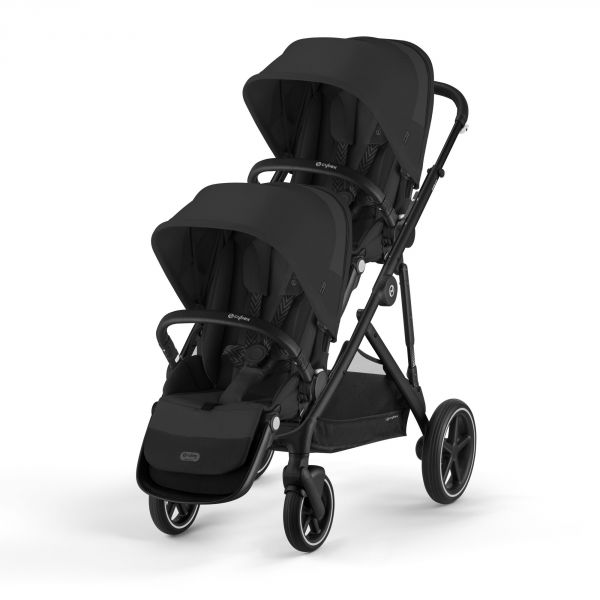 Poussette jumeaux Gazelle S Moon Black + 2 Sièges auto Aton B2 i-Size + 2 Nacelles S
