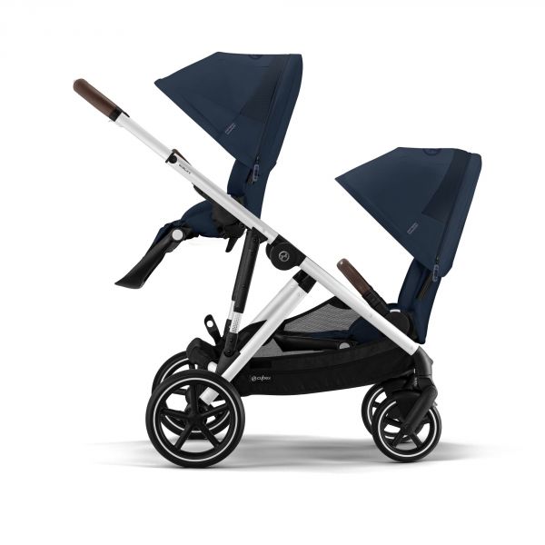 Poussette jumeaux Gazelle S Ocean Blue + 2 Sièges auto Cloud T i-Size + 2 Nacelles S